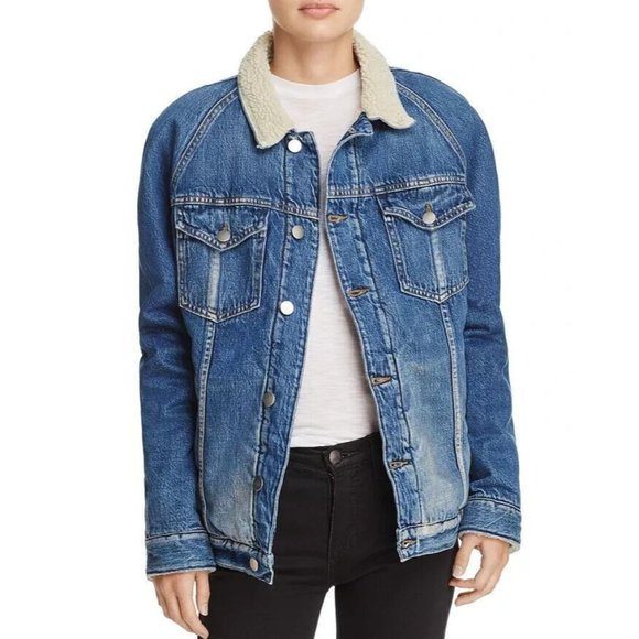 Frame Denim | Jackets & Coats | Frame Le Sherpa Denim Trucker Jean ...
